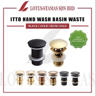 ITTO High Quality Solid Brass Hand Wash Basin Waste Black / Rose Gold / Gold Colour ITTO