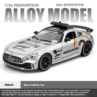 《922》1:24 Mercedes Benz GTR AMG Safety Car Alloy Supercar Diecast Model Sound & Light Pull Back Toy