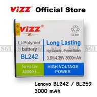 Baterai Vizz Double Power Lenovo BL242 A6000 A6010 A6000+ A6600 A6600+ Plus HP Handphone BL 242 Batre Battery Batrai