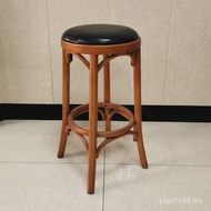 Chair Leather Restaurant Retro Color Factory Direct Sales Foot High Stool Optional Chair Cafe Solid 