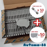 HS2216 UK5-HESI 1 Box 50pcs including Glass Fuse 2A NEW....