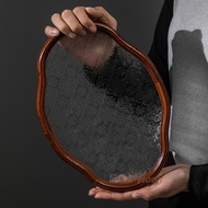 Tea Tray Desktop High-End Oval Begonia Glass Wine Glass Tea Water Play Fruit Tea Set Tray Chinese Sn