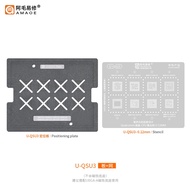 AMAOE UBGA U-QSU3 Tin Planting Tin Planting Positioning Plate CPU BGA Reballing Stencil for SM8150 S