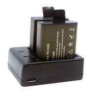 Charger Baterai 2 Slot EKEN H9 H9R SJCAM - AX-SJ4000SC dengan 2PCS Baterai PG1050 1050 mAh - Buah, C