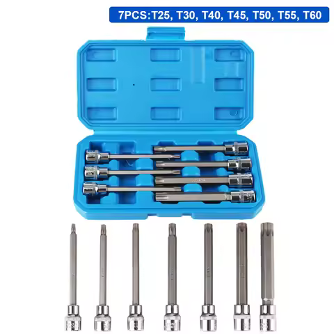 Car Automotive Tools Drive Extra Long T25, T30, T40, T45, T50, T55, T60 3/8inch Chrome-Vanadium Stee