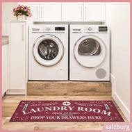   Laundry Room Floor Mat Washer and Dryer Area Rug Letter Printed Non-slip Laundry Room Mat Stain Resistant Water Absorbent