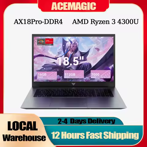 18.5" Laptop 16GB RAM 512GB SATA SSD AMD Ryzen 3 4300U Laptop Computer 1080 FHD Display for Business