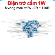 (100C) Plug-in resistor 1W 5 color rings ±1% - value 0R to 120R