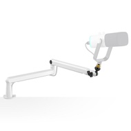 FIFINE Low Profile Podcast Microphone Stand, BM88W Gaming Mic Boom Arm with Desk Mount, Cable Channe