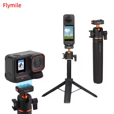 Flymile Tripod for Insta360 X5/Ace Pro/Ace Pro 2 Quick Release Base Magnetic Tripod Adjustable Selfi
