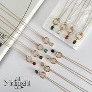 Bianca Birthstone Charm Necklace - Gold