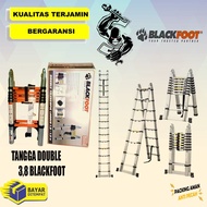 Blackfoot Double Telescopic Ladder 1.9m+1.9m Telescopic Folding Ladder 3.8m
