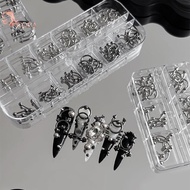 KOPA Metal Retro Circle 3D Punk Nails Art Charms,  White, 30/60PCS, Nail Decoration VN