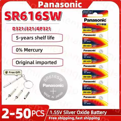 2-50PCS Panasonic SR616SW 321 Watch Battery D321 GP321 Button Battery for Tissot CK Quartz Watch Sil