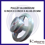Aluminum Pulley 6 Inch x 3 Inch x A1 Axle hole 20 mm A1 X 6 X 3 X 20 MM