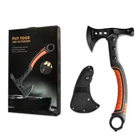Lightweight Shock-Absorbing Axe, Steel Blade, Outdoor Camping, Tree Cutting, Woodworking, Firefighti