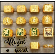 Royal Jewelry Fashion Accessories Belah Rotan Bangkok 916 Tulen Adjustable 24k Gold Rings for Men The Best Ring for Men's Birthday