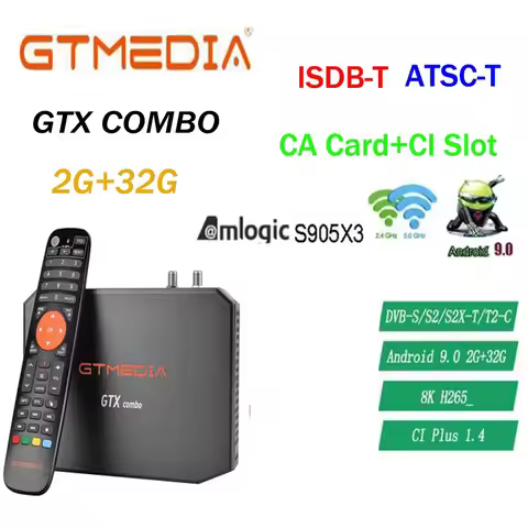 GTMEDIA GTX GT Combo 8K Amlogic S905X3 Android 9.0 Satellite Terrestrial +DVB-S2X/T/T2/C/C2 ATSC-T I