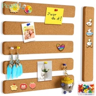 PEARLMY Self Adhesive Cork Board, Frameless Removable Pushpin Cork Board, Durable Cork Material Self