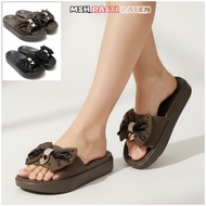 MSH 809 PITA Women's 4.5 cm High Wedge Sandals, Adult Women's Ribbon Sandals, Black Sandals