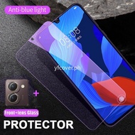 Vivo Y27s Tempered Glass For Vivo Y17s Y78 Y36 Y27 Y35 Y16 Y02 Y02s Y22s Y77 Y76 Y75 Y72 5G 4G Y50 Y30 Y33s Y21s 2 in 1 Anti Blue Light Ray Protective Screen Protector Glass Film