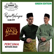 (SET GREEN) JAKEL LIMITED Baju Melayu Jakel Asad Motawh by JAKEL Cekak Musang Baju Raya 2024 Slim Fit