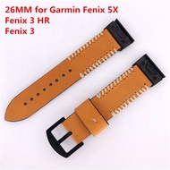 Genuine Leather Strap 26mm Watch Band for Garmin Fenix 5X/Fenix 5X