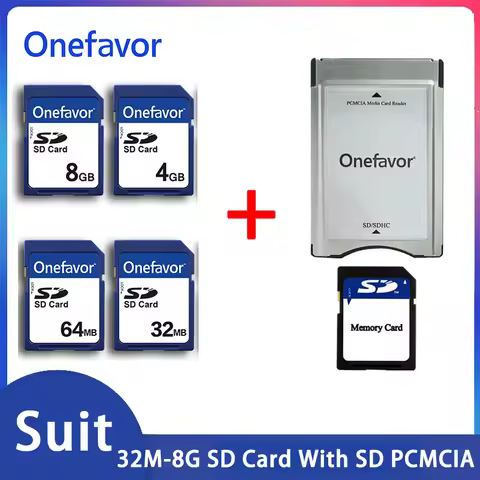 Onefavor SD Card Suit With SD PCMCIA Card SDHC Memory 32MB 64MB 128MB 256MB 512 MB 1GB 2G SmartCard 