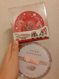 francfranc 粉紅色 針織貝雷帽 造型 矽膠杯蓋  Disney chip n Dale mushroom cup cover 迪士尼 鋼牙 大鼻 蘑菇 矽膠杯蓋