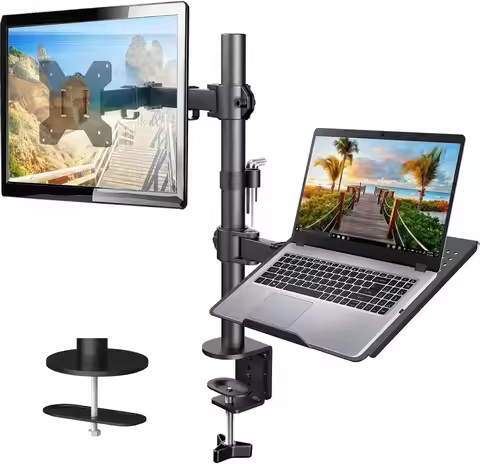 DL-MD30LP 400MM Height Adjustable 10"-15" Laptop Holder Stand + 10"-27" monitor Rotate desk stand lo
