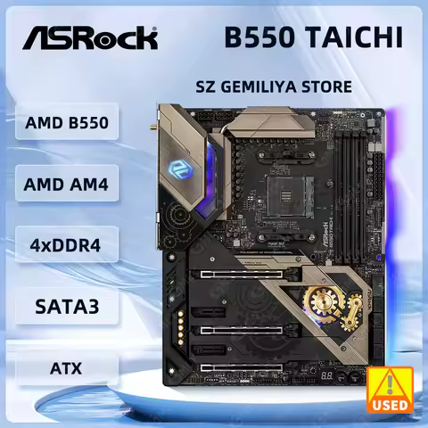 ASRock AMD B550 Motherboard B550 Taichi DDR4 128GB AM4 Support Ryzen 5600G 5700 4700 3400 5800X CPU 