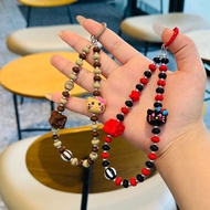 Dopamine Color Cheese Hello Kitty Mobile Phone Chain Cute Korean Style ins Wrist Beaded ccd Camera B