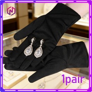 Professional Traffic Control Gloves Black Triple-Stripe Security Duty Gloves Black Cotton Gloves