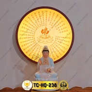 Hao Quang Light Worshiping Buddha Bat Nha Tam Kinh Printed Bamboo Picture, Altar Decoration, Hanging With Buddha Statue TC-HQ-238