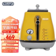 HY/💥Delonghi（Delonghi）Bread Maker Retro Series Toaster Stainless Steel Liner Baking Toaster Household Toaster  CTOC2003.