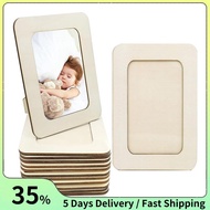 12 Pieces Unfinished Solid Wood Photo Picture Frames Standing Photo Frames For 4 X 6 In Photos,