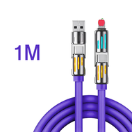 สายชาร์จเร็ว4in1สายชาร์จของเหลว240Wสายชาร์จUSB to type cสายชาร์จไอโฟน พร้อมไฟLED fast charging charg
