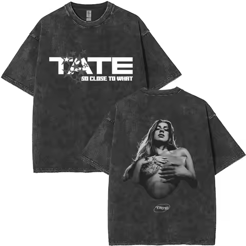 Singer Tate Mcrae Album So Close To What 2025 World Tour Washed T-shirts Men Women Fashion Vintage T