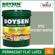 Boysen Color Series Permacoat Flat Latex Mystery Winter B752 Acrylic Latex Paint - 4L