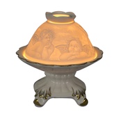 Christian Catholic Home Decor Altar Light - Ceramic Lamp/Oil Burner with Angel Images