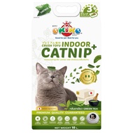 Okiko Indoor Catnip ทรายแมวเต้าหู้เกล็ด กลิ่นชาเขียว หอมผ่อนคลาย ขนาด 10 ลิตร
