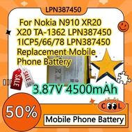 3.87V 4500mAh 17.41Wh For Nokia N910 XR20 X20 TA-1362 LPN387450 1ICP5/66/78 LPN387450 Replacement Mo