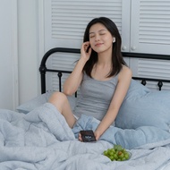 [Made in Korea] Linear Archive Semi-Microfiber Reversible All-Season Comforter & Pillowcase Set / Hu
