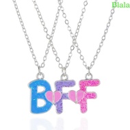 Blala 3 Pcs Set Best Friend Necklace BFF Letter Pendant BFF Necklaces Friendship