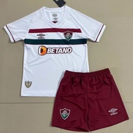 Kids Soccer Jersey With Short 23 24 Fluminense FC away CHildren Football set