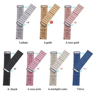Strong magnetic closure stainless steel watch band, lightweight elegant metal replacement strap perf