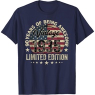Men's cotton T-shirt 90 Years Old Born 1935 Vintage 90th birthday T-Shirt