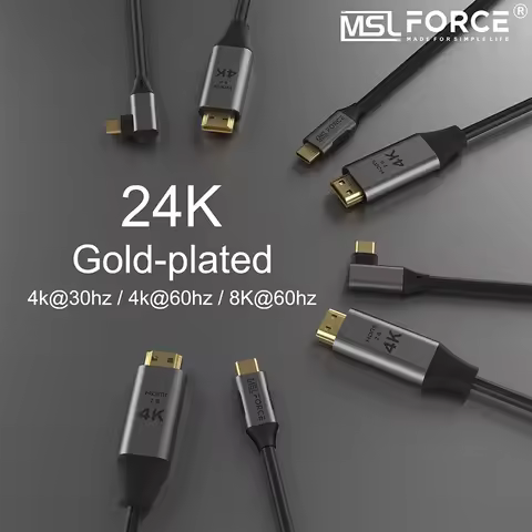 USB C to HDMI2.0 4K 60Hz 3M HDMI Right Angle TYPE-C Cable for MacBook Pro Air iPadPro Samsung Galaxy