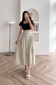 Davelline - ALUNA SKIRT - Rok Serut Linen Angel