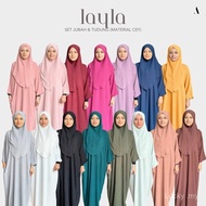 LAYLA - Set Muslimah Jubah dan Tudung Sarung Ironless BF Friendly (Kain Cey) sesuai Clothing  Umrah 